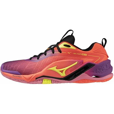 Mizuno WAVE STEALTH NEO 2.1 lava orange/yellow jasper oranžová fialová žlutá – Sleviste.cz