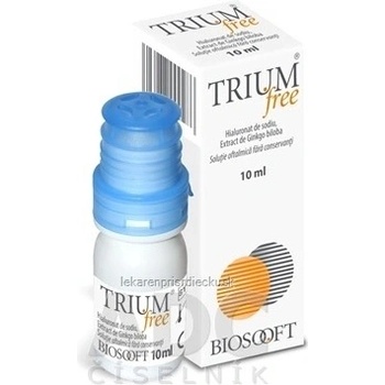 Trium Free očné kvapky s obsahom kyseliny hyaluronóvej a extraktu z Ginko biloby 10 ml