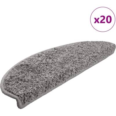 vidaXL Schodové rohože 20 ks 65 x 21 x 4 cm šedé, půlkulaté, velké