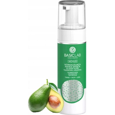 BasicLab Micellis Normalizující mycí pěna pro mastnou aknózní a citlivou pleť 150 ml
