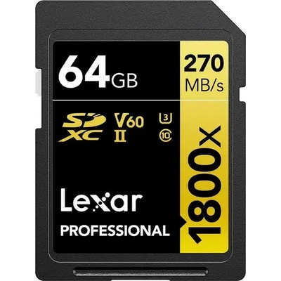 Lexar Professional 1800x SDXC 64GB CL10/UHS-II/U3/V60 (LSD1800064G-BNNNG)