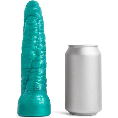 Erotixxx Toys Sea Monster Metallic Green 40% S prémiové silikónové dildo s Vac-U-Lock 20,5 x 3,3–4,8 cm