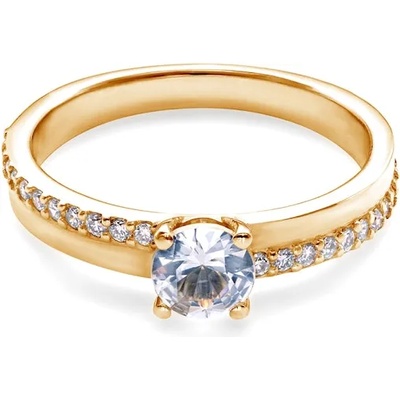 SAVICKI Годежен пръстен със страничен камък: злато. бял сапфир