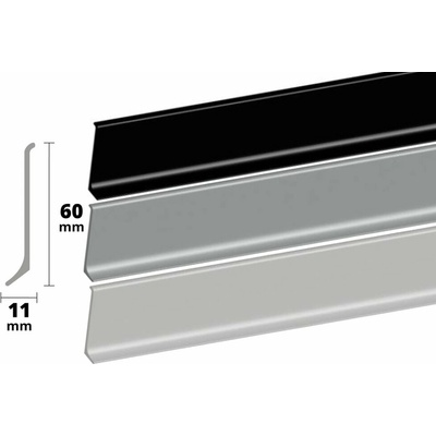 Soklové PVC lišty 2,7m / 60 mm / 11 mm šedá