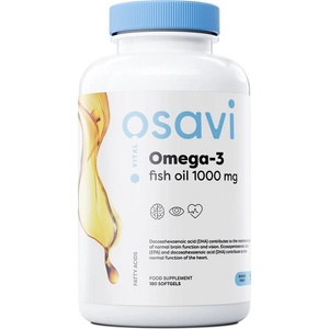Osavi Omega-3 Fish Oil, 1000 mg, lemon, 180 гел капсули, Osavi
