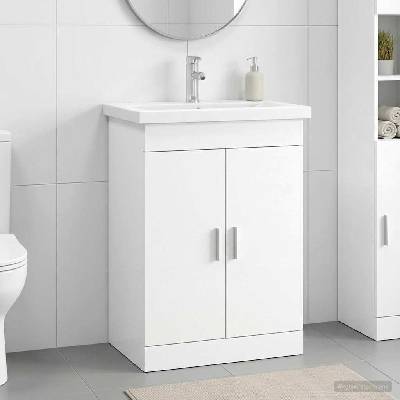 vidaXL Комплект мебели за баня Бяло 61 x 40 x 84, 5 см (3404350)