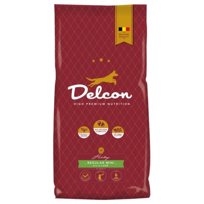 Delcon Dog Regular Mini Lamb High Premium Adult - супер премиум суха храна за пораснали кучета от мини породи с агне, пиле и ориз, 12 кг - Белгия
