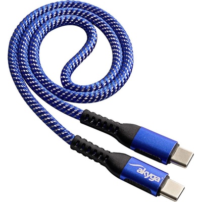Akyga AK-USB-38 USB 2.0, USB C vidlice, z obou stran, niklovaný, 1,8m