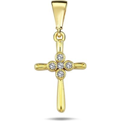 Lillian Vassago Zlatý přívěsek křížek se zirkony LLV98 GP078Y