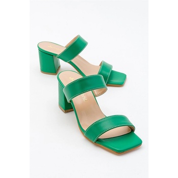 Moda Trend Дамски чехли с ток - Зелени #381703 (381703_Зелен)