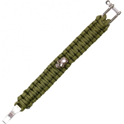 Paracord 101 Inc Skull Iron Buckle - olivový
