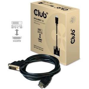 Club 3D KAB Club3D DVI към HDMI 1.4 кабел M/M - 2 м двупосочен CAC-1210 (CAC-1210)