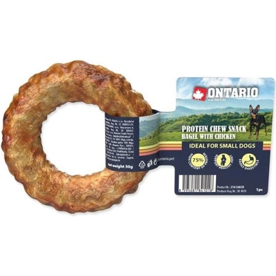 Pochúťka Ontario Protein kura žuvací bagel 8,9 cm Small
