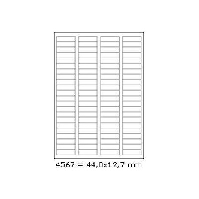 Самозалепващи етикети 44 x 12, 7 mm, 88 етикети A4, 100 листа (R0ECO.4567A)