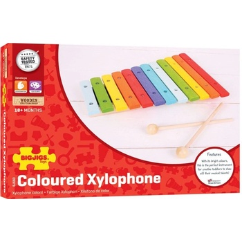 Bighigs xylofon 12 tónů celodřevěný barevný