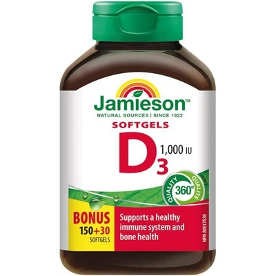 Jamieson Vitamín D3 1000IU 180 kapslí