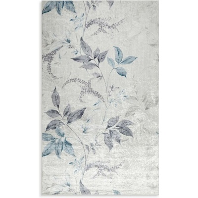 Takoy Koberec 50x80 cm krémově modrý s rostlinným motivem LOTUS 6-HT-01301 | 50 x 80 cm