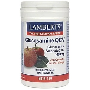 LAMBERTS ЛАМБРТС ГЛЮКОЗАМИН С ЯБЪЛКОВ ОЦЕТ QCV 120ТАБЛ / LAMBERTS GLUCOSAMINE QCV 120tabs