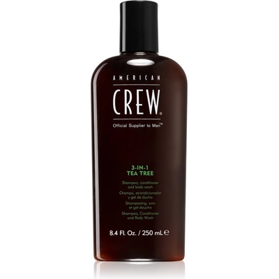 American Crew 3in1 Tea Tree šampon kondicionér a sprchový gel pro každodenní použití 250 ml
