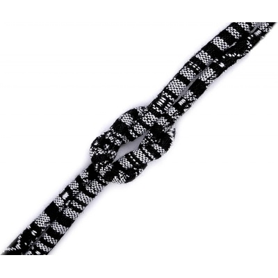 Textil Soldán Šňůrka kulatá s výplní 310199/5, indiánský motiv, černá, průměr 6mm (šňůra na metry)