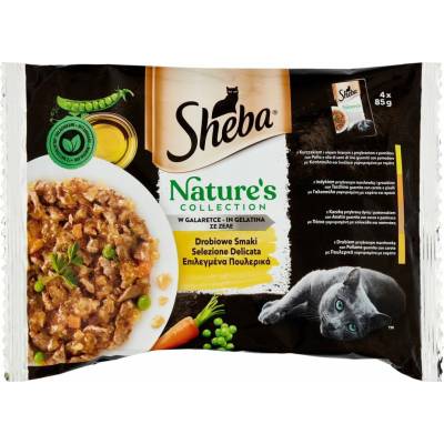 Sheba jemné kúsky mäsa alebo rýb v lahodnej gelatine 4 ks 85 g