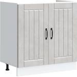 vidaXL Шкаф за мивка, Lucca, бетонно сив, инженерно дърво (853691)