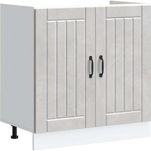 vidaXL Шкаф за мивка, Lucca, бетонно сив, инженерно дърво (853691)