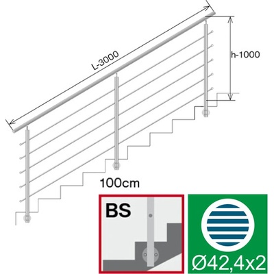 EKOfence Nerezové zábradlie na schody BS 14266
