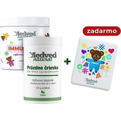 Medveď natural Immuno kids 115 g + Prázdne črievko 50 g + hračka