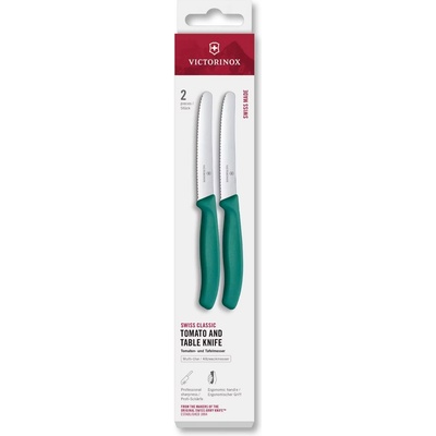 Victorinox Комплект ножове SWISS CLASSIC 11 cm, комплект от 2 бр. , назъбени, зелен, пластмаса, Victorinox (VN678342C1)
