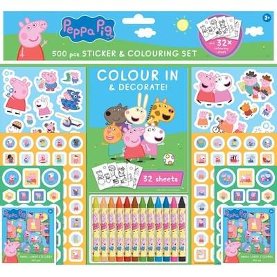 Jiri Models Samolepkový set s omalovánkami a voskovkami Peppa Pig