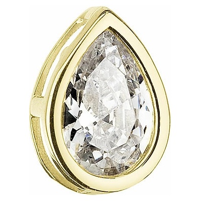 Evolution Group Zlatý přívěsek slza žluté zlato s bílým zirkonem 94Z00011 crystal