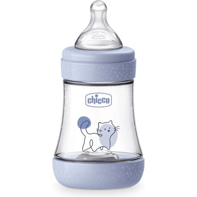 Chicco Шише за хранене Chicco Perfect 5 - С бавен поток, 150 ml, 0 м+, синьо (N0282)