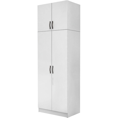 TopMebel Шкаф с две врати от меламин Vivian с кабинет в бял цвят 80x51.8x240см