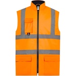 Yoko HI-VIS HV005 / Мъжка светлоотразителна подплатена водоустойчива жилетка - HV оранжева S (79V005zv901)