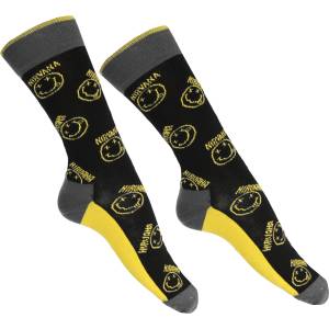 ROCK OFF Чорапи Nirvana - Yellow Happy Face Pattern - ROCK OFF - NIRVSCK11MB