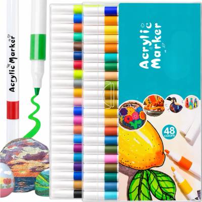 žiadna značka Fixky Akrylové Popisovače Popisovače Univerzálne perá Sada 48 farieb DIY