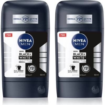 Nivea MEN Black & White Invisible Original твърд антиперспирант изгодна опаковка
