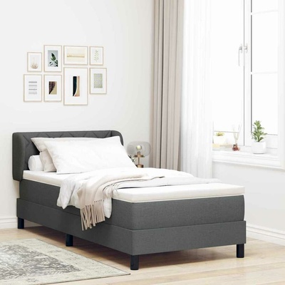 zahrada-XL 3340060 Postel boxspring s matrací s čelo Tmavě šedá textil