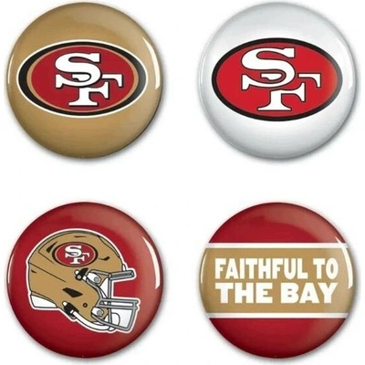 Wincraft sada placek San Francisco 49ers NFL button 4 ks