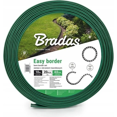 Sada s obrubníkem trávníku EASY BORDER 50 mm zeleň BRADAS ZAHRADA