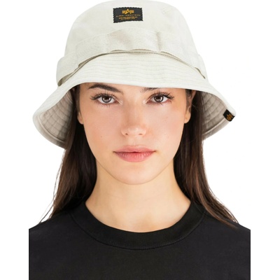 Alpha Industries Washed Out Bucket Hat stone šedá