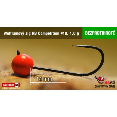 NASTRAHY.cz Bezprotihrotý wolframový Jig RB Competition #10 14 mm 1,0 g Red 5 ks