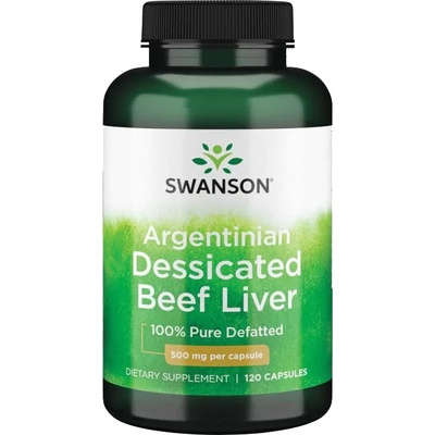 Swanson Argentinská Sušená Hovězí Játra 100% odtučněná 500 mg 120 kapslí