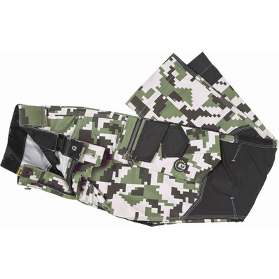 Cerva Neurum Camouflage Pracovné nohavice do pása olivová