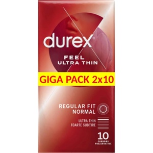 Durex Feel Ultra Thin - ултра тънки презервативи - натурален латекс - 2x10 бр - desirel