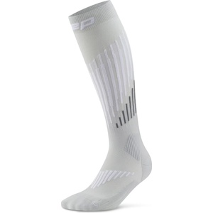 CEP Дамски компресионни чорапи CEP Women's Core Run Merino Tall 3.0 Compression socks - Grey / White - размер II (207-0571-0211)
