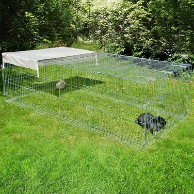 Kerbl výbeh 4-hranný s uzavretím a mrežovou strechou priestorný - D 200 x Š 100 x V 60 cm