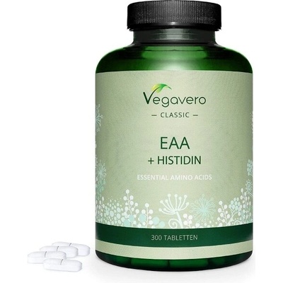 EAA+ Histidin/ Есенциални аминокиселини + Хистидин, 300 таблетки, 100% Vegan Vegavero (VV-VITA-159)