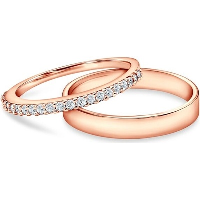 Savicki Svadobné obrúčky Share Your Love ružové zlato laboratórne diamanty ploché 1 OBR SYL LAB R